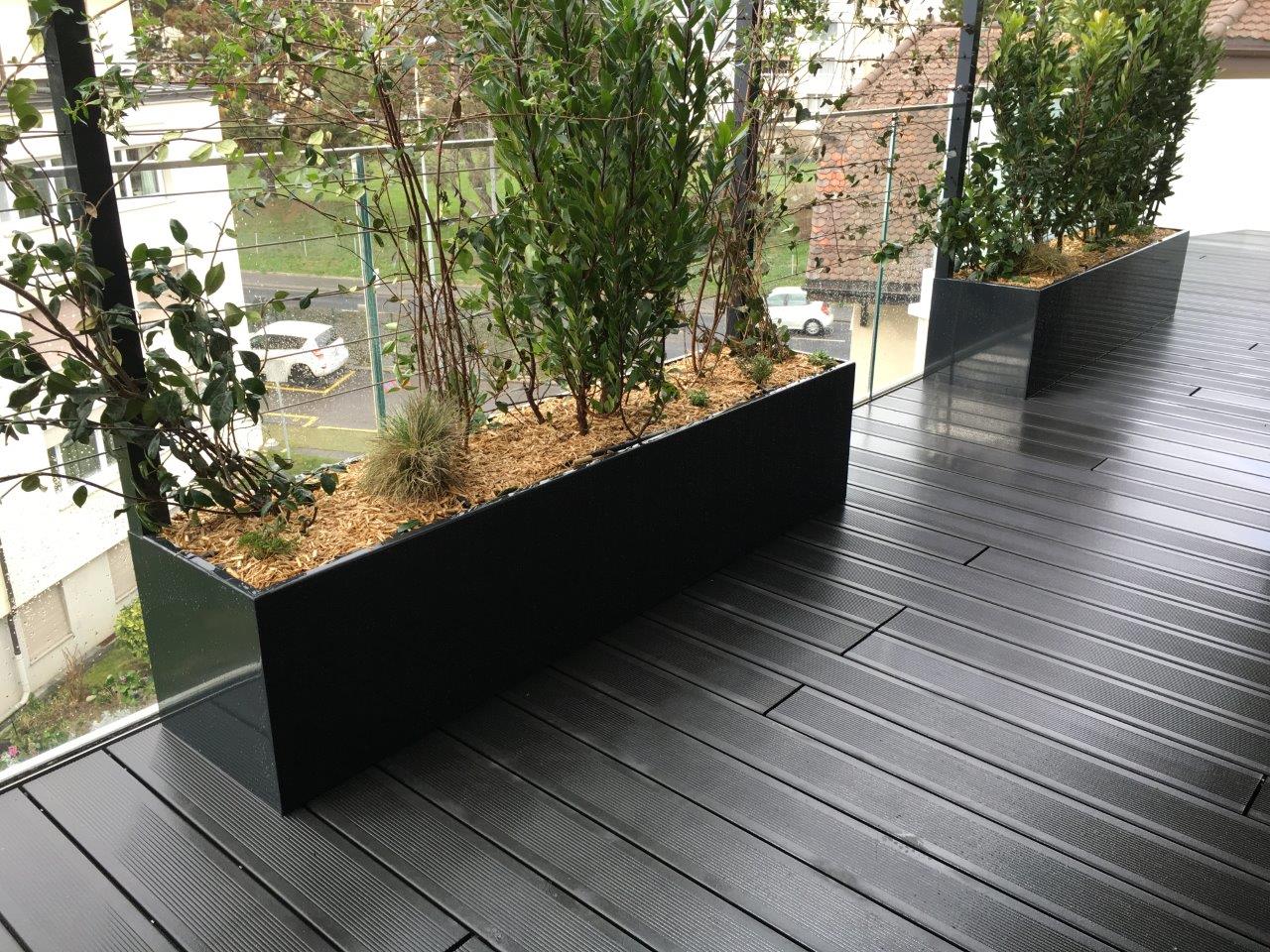 Bac de jardin rectangle en aluminium peint  ATECH - FloraMat